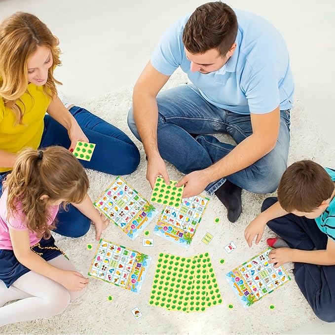 24 Players Summer Bingo Game Cards for Kids Summer Party Games for Hawaiian Tropical Beach Luau Party Favors School Party Games