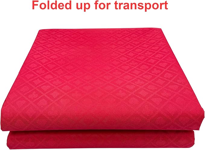 Speed Cloth Poker Table Fabric - 108X60 Inch Section of Casino Card Game Table Felt Top Cover Accessories - Red