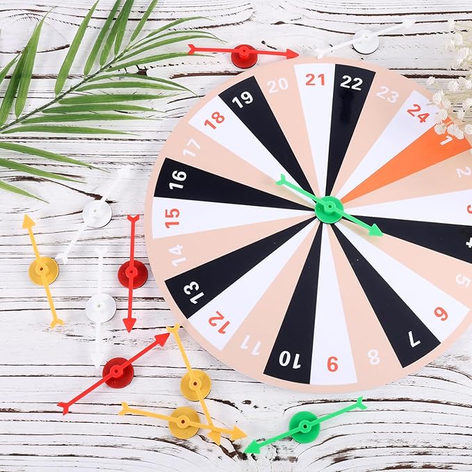 12pcs Arrow Game Spinners, 4 Colors Plastic Spinner Game Pointer Accessories Magnetic Spinners for Classroom Board Game Spinners for Activities DIY Projects (Green, Yellow, Red, White)