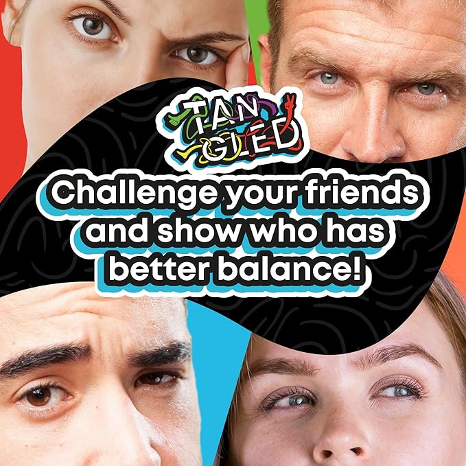 RONDA Tangled Game Family and Friends Board Game Exciting and Fun Twister Style Game, Includes Spinner and Large Play Mat Perfect for Ages 15 and Up