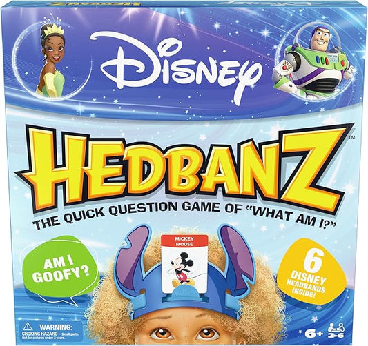 Spin Master Games, Disney Hedbanz, The Hilarious Meme Picture Guessing Game with Popular Disney Characters, 2-6 Players for Ages 6 & Up