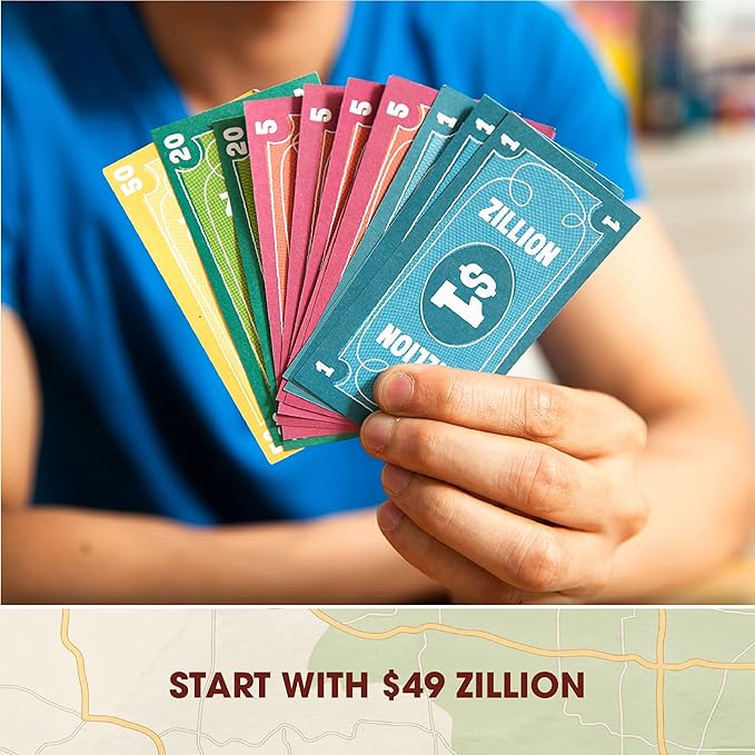 Zillionaires Road Trip USA: Family Board Game for Kids and Adults, Board Games for Families, Best New Board Games, Great For 2 – 5 Players