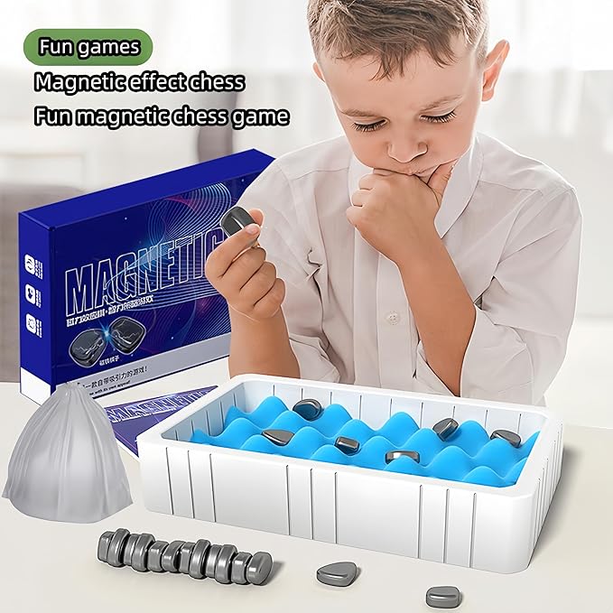 2024 New Portable, Magnetic Chess Game, Intellectual Battle Game, Strategy Game for Children and Adults, Fun Family Party Game, Multiplayer Magnetic Board Game,Fun Puzzle Gift… (Set A)