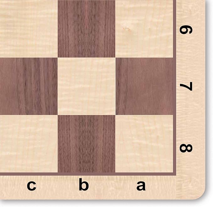 WE Games Mousepad Chess Board 20 in. with Walnut Wood Grain Design – Premium Tournament Chess Mat, Perfect Travel Chess Board for Adults