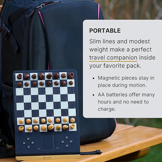 Millennium Electronic Chess Board - ChessGenius Pro Wood Edition - Beginner to Advanced - Interactive Strategy & Learning - Handcrafted Wood Pieces - AI Chess Board - User Friendly - LCD Display