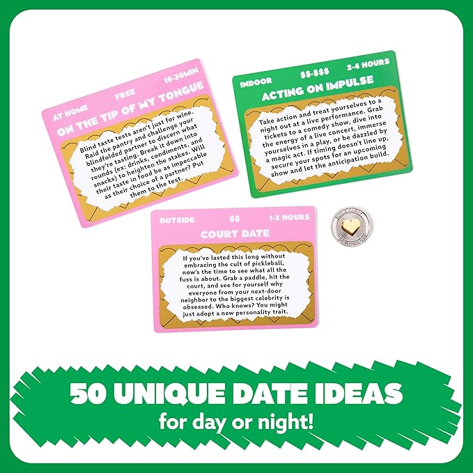 Date Night Scratch-Off Cards by Relatable, Gifts and Unique Date Night Ideas for Couples, Discover Fun Couples Activities for Day and Night, Includes Coin and 50 Scratch-Off Cards, for Ages 17+