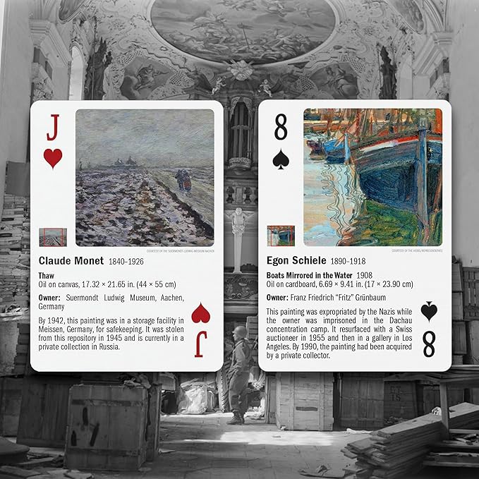 Monuments Men and Women Standard Poker Playing Cards with Cultural Objects & Works of Art Theme Premium 54 Card Full Deck with Jokers, Casino Fun Game Night for Friends and Family Gatherings