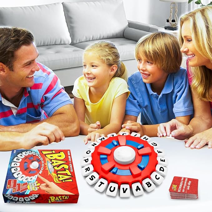 2025 Basta Juego De Mesa Español | Word Game | Fast-Paced Family Board Game | Choose a Category & Race Against The Timer to be The Last Player | Learning Game Great for All Ages (Latin Spanish)