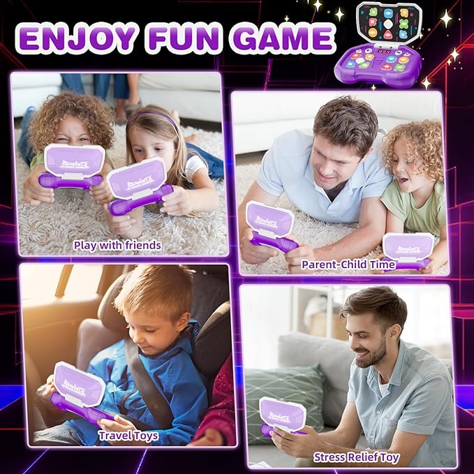 Handheld Dance Games for Kids - 4 Fun Brain & Memory & Reaction & Speed Training Pop Fidget Toys for Boys and Girls -Birthday Gifts for Age 6-12 Years Old Kids Teens Gift Ideas-W/Battery