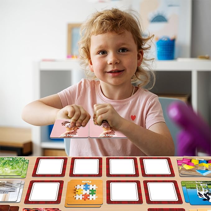 Hebayy 72 PCS Daily Items Matching Game, 36 Designs Everyday Objects Memory Cards Engaging Picture Matching Game, Educational Learning Toys for Preschool 4 5 6 Years Old