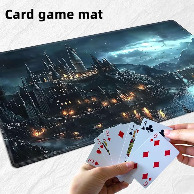 for MTG Playmat with Storage Bags, Card Playmat for TCG Card Playing Game,Rollable & Foldable for PTCG and Board Game Mat for Cards,Non-Slip Castle Desk Mat for Home Office