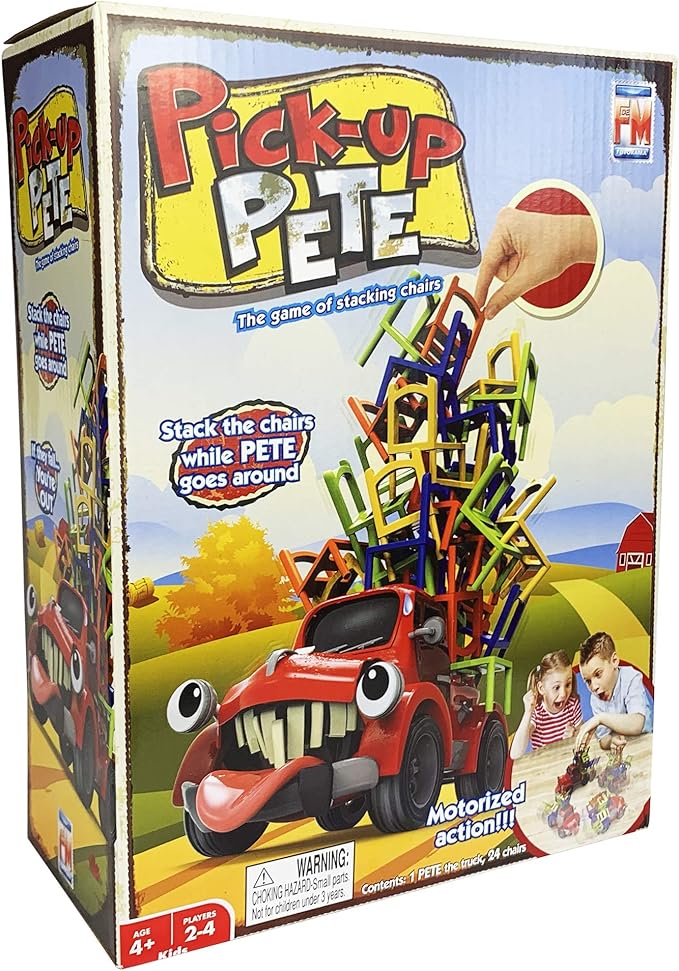 Fotorama Pick-Up Pete | The Ultimate Chair Stacking Game! Perfect for Remote Family Home Entertainment, Stack Colorful Chairs on Pete The Motorized Pick-Up Truck