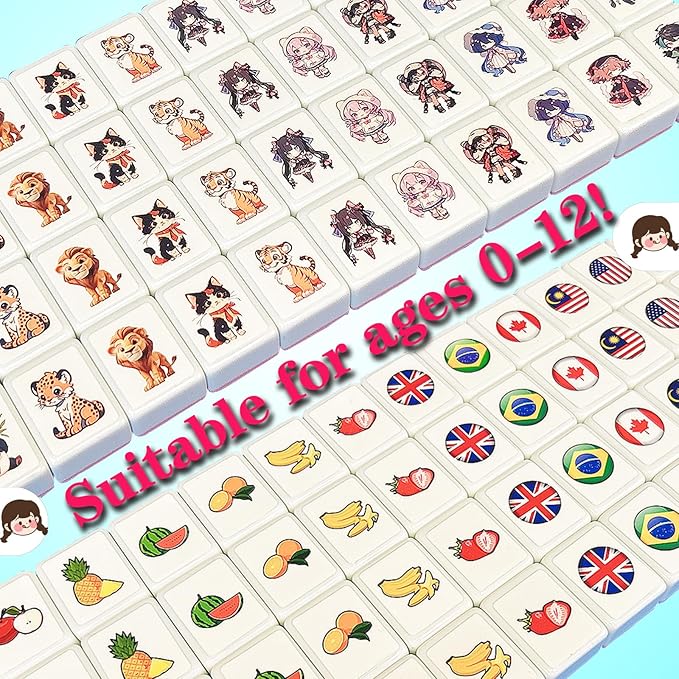 49 Seaside Escape Game Blocks | Family Board Game of Luck | DIY Stickers | Win by Turning Over All The Correct Block First | Challenging Tile Game for All Ages