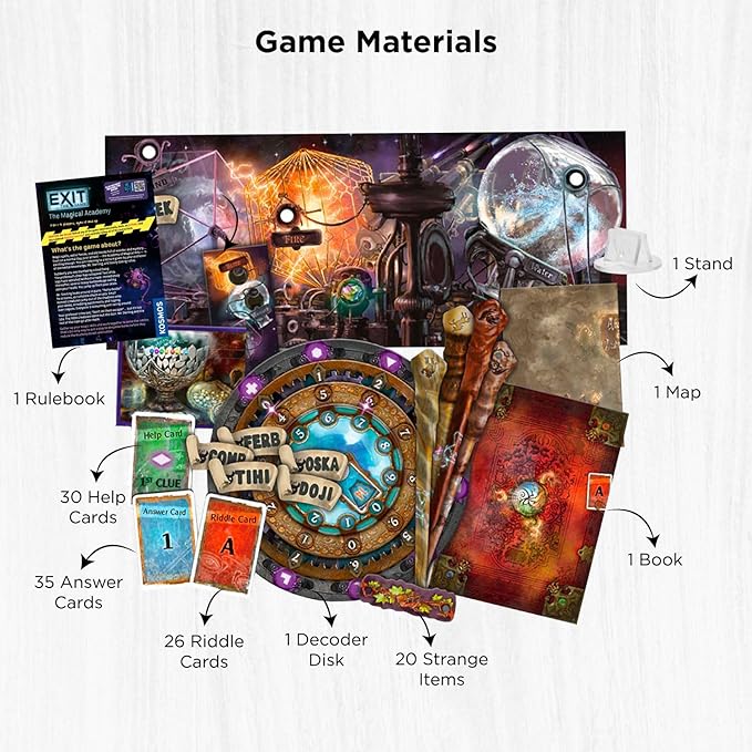 EXIT: The Game - The Magical Academy | Escape Room |Co-op Games | 1+ Players | Brainteasers | Wizards | Ages 10+