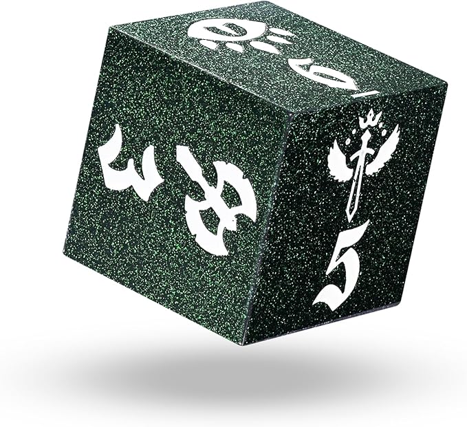 7PCS Metal Dice Set for Dungeons and Dragons,Class Icons Dice,Role Playing Board Games Accessories (Green)