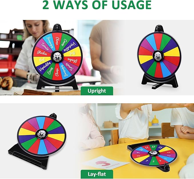 WinSpin 12" Prize Wheel 14 Slots Spinning Game Tabletop Fortune Game Eagle