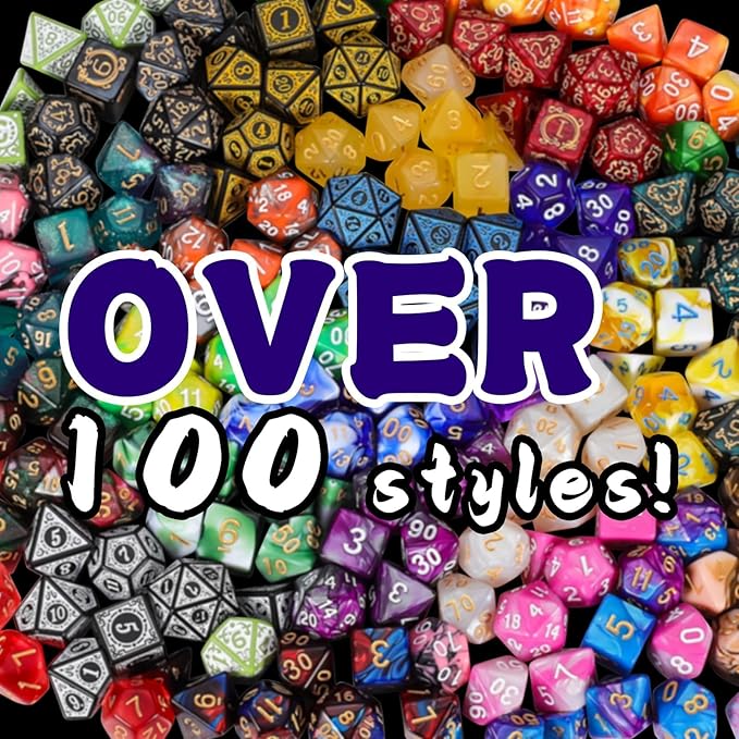 QMAY Polyhedral Dice - 8PCS Mystery Dice Set, Various Styles DND Dice, Random D&D Dice Patterns & Dice Bag, DND Gifts, Suitable for Dungeons and Dragons, RPG, MTG,Role Playing Table Game