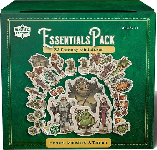 Hard Flat Minis for DND Miniatures with Bases | 28mm - 32mm Scale Dungeons and Dragons Starter Set 5e (Essentials Pack, 36, Miniatures)
