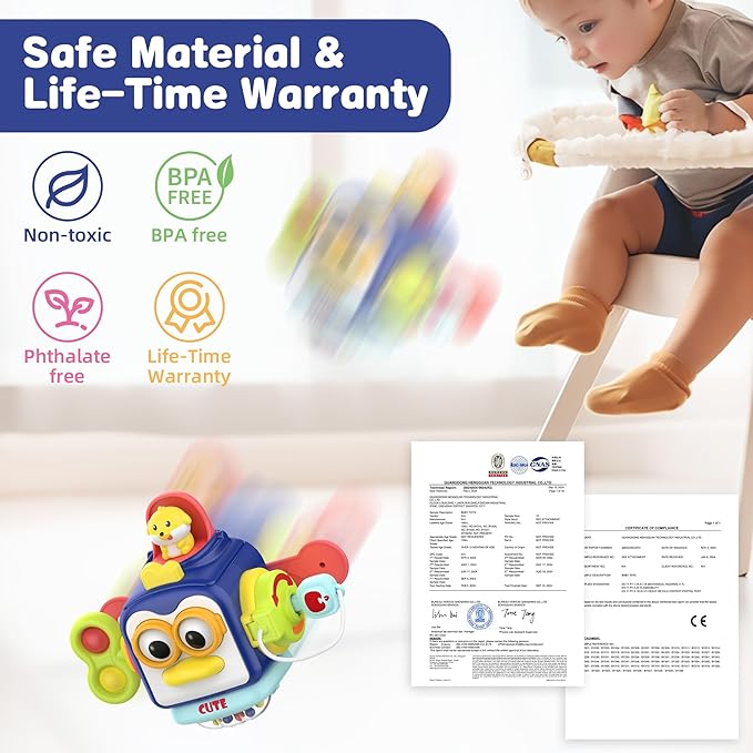Activity Cube Montessori Toys, Activity Cube Toys for 1 Year Old Boy, Learning Toys for Toddlers 1-3, One Year Old Boy Birthday Gift, 1st Birthday Gifts, Travel Toys, Educational Toys