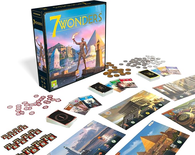 Asmodee 7 Wonders Board Game (New Edition) - Lead Your Civilization to Prosperity, Strategy Game for Kids and Adults, Ages 10+, 3-7 Players, 30 Minute Playtime