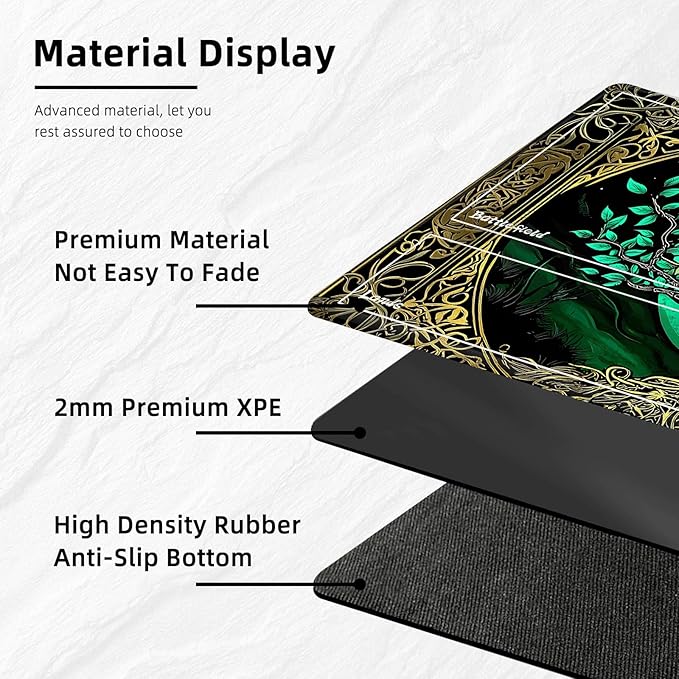 for MTG Playmat with Zones Storage Bag,for TCG Playmat and Playing Card Mat for Magic Board Games, Celtic Tree of Life Non Slip Stitched Edges Game Mat, Rollable Foldable Card Playmats