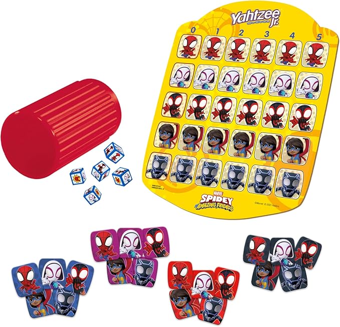 Hasbro Gaming Spidey and His Amazing Friends Yahtzee Jr.Marvel Edition Board Game for Kids, Ages 4 and Up (Amazon Exclusive)
