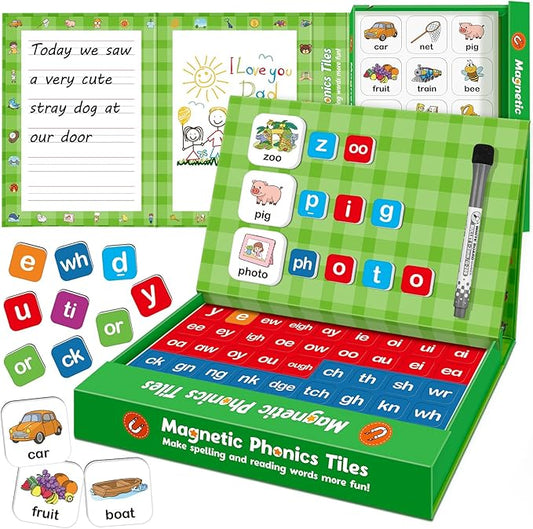 Aizweb Magnetic Letters, Phonics Games Letter Tiles Alphabet Magnets Learn to Read Spelling Phonemic Awareness Speech Therapy Science Reading Manipulative Elkonin Box Preschool Kindergarten Classroom
