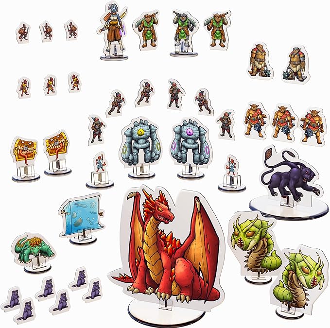 Hard Flat Minis for DND Miniatures with Bases | 28mm - 32mm Scale Dungeons and Dragons Starter Set 5e (Ruthless Pack, 39, Miniatures)