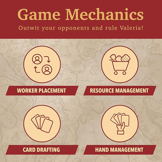 Margraves of Valeria Board Game – Strategic Fantasy Game for 1-5 Players, Card-Driven Mechanics, Stunning Artwork, High Replayability, Perfect for Game Nights