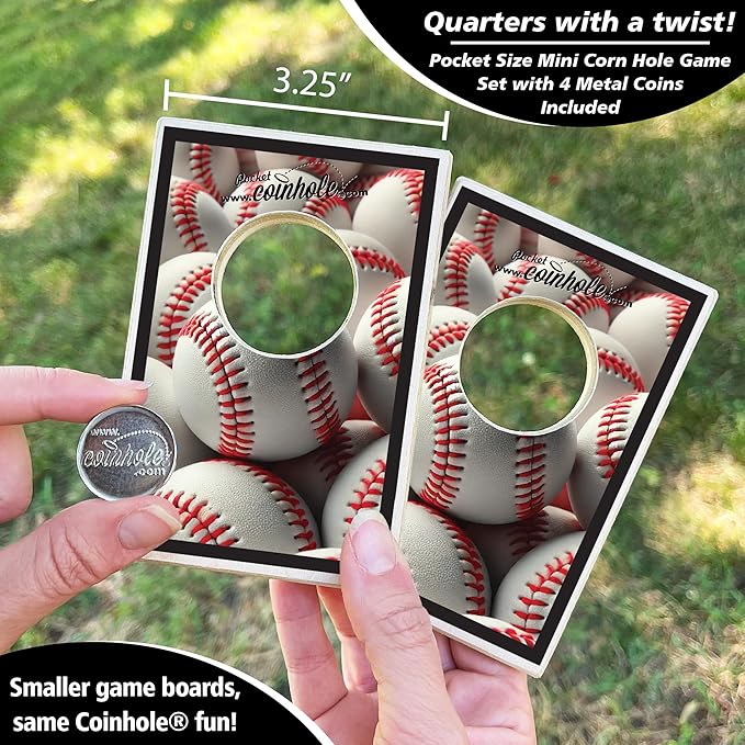 Desktop Coin Bouncing Party Set | Tabletop Cornhole Board | Small Travel Game Includes Coins