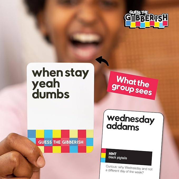 WHAT DO YOU MEME? Guess The Gibberish Card Game for Families by Relatable, Fun Kids Game 12+, Game Night with Friends, Great Idea, Includes 400 Cards, Instructions & Sand Timer