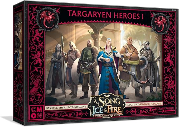 A Song of Ice and Fire Tabletop Miniatures Game Targaryen Heroes I Box Set (Multilingual Edition) - Strategy Game for Adults, Ages 14+, 2+ Players, 45-60 Minute Playtime, Made by CMON