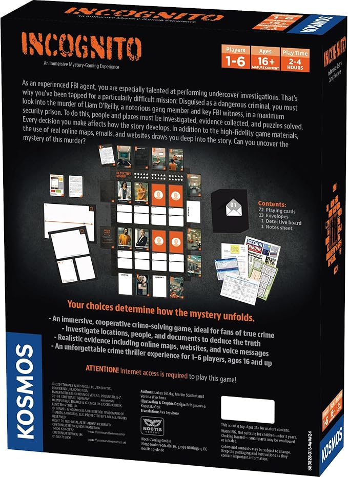Thames & Kosmos Masters of Crime: Incognito | Murder Mystery Game | Prison Break | Co-op Game | 1+ Players | Ages 16+