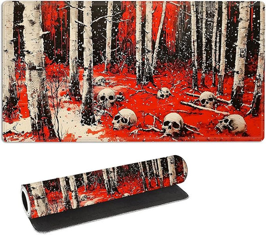 for MTG Playmat with Storage Bags, Card Playmat for TCG Card Playing Game,Rollable & Foldable for PTCG and Board Game Mat for Cards,Non-Slip Skulls Desk Mat for Home Office