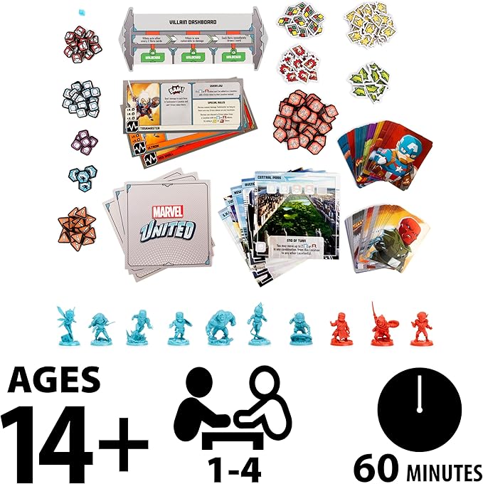 Marvel United, Award-Winning Superhero Cooperative Multiplayer Strategy Card Game Captain America Hulk, for Adults, Families and Kids Ages 14 and up