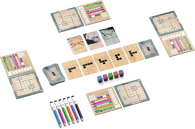 Mind Space Board Game - Polyomino Roll & Write - 1 to 5 Players - 30 Minute Play Time (Mind Space Base Game)