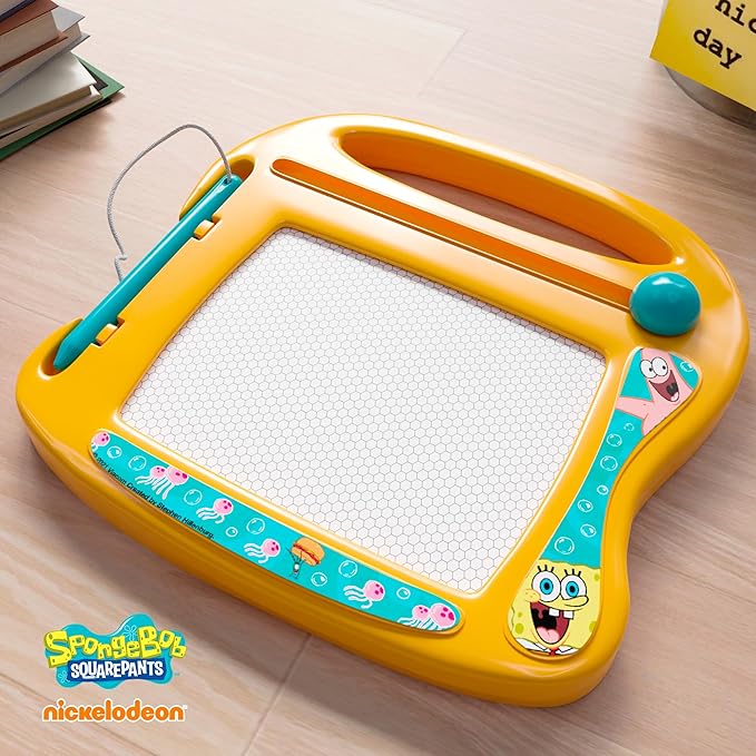 Spongebob Squarepants Magnetic Board for Kids, Erasable Toddler Drawing Pad, Magic Sketcher, Sketch & Doodle Travel Toy, Orange
