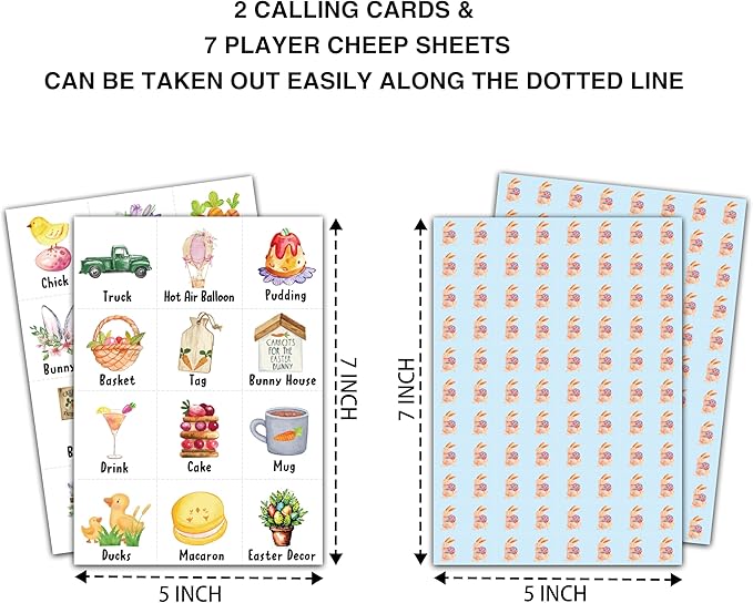 Easter Bingo Cards, Easter Bingo Games for 24 Players, Easter Games for Family Friends Large Group Activities, Easter Party Favors Supplies Decorations(19)