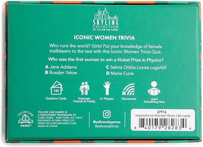 Skyline Collection Trivia - Iconic Women Trivia, 140 Question Cards - Game Night Entertainment for Families & Friends, 2+ Players