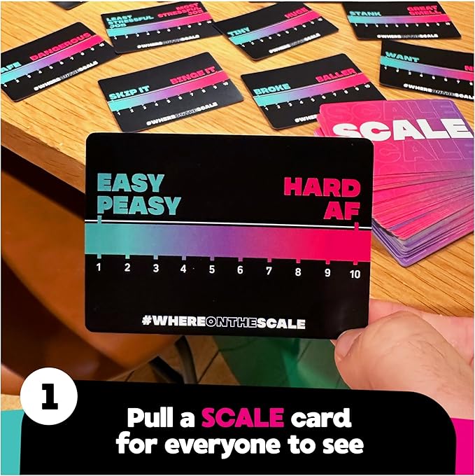 Spin Master Games, Where on The Scale, A Party Game of Extremes, for Friendsgiving, Bachelorette Parties, College, Birthdays, Happy Hour & More, 2 & Up Players, for Ages 18 & Up
