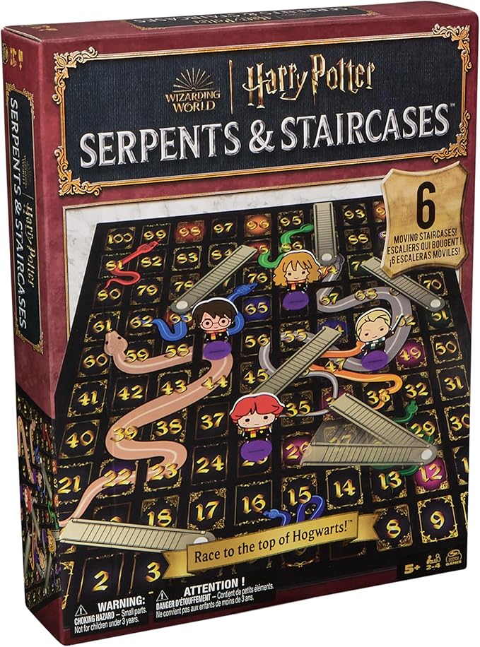 Spin Master Games, Wizarding World of Harry Potter Serpents & Staircases Classic Game, Harry Potter Game for Muggles, for Kids & Family, 1-4 Players, for Ages 5 & Up