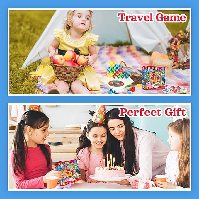 iYuePeng Board Games for Kids & Adults Tetra Tower Balance Stacking Toys Perfect for Family Games, Parties, Travel