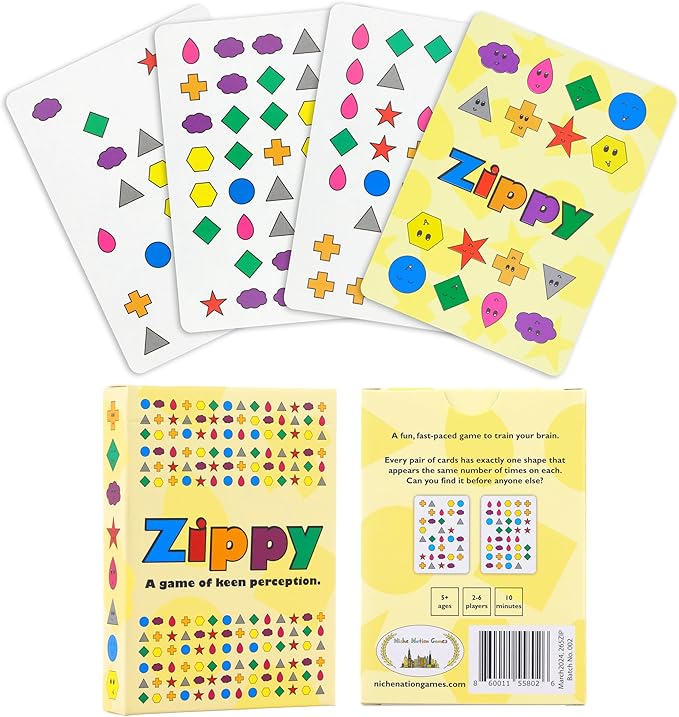 Zippy The Amazing Game of Keen Perception - Visual Games for Kids and Adults - Endless Playability for Ages 5-99 - Easy and Quick Card Games