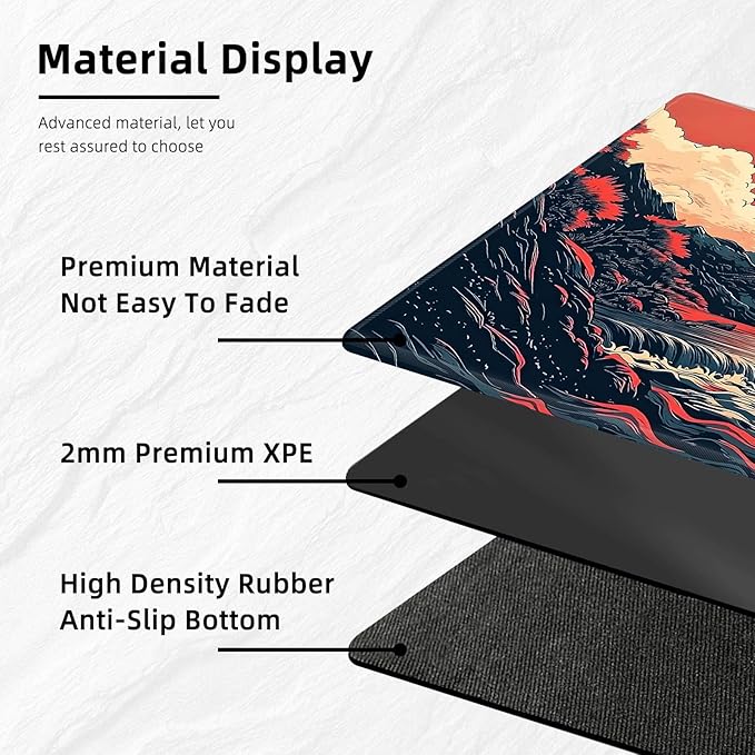 for MTG Playmat with Storage Bag, for TCG Playmat and Playing Card Mat for Magic Board Games, Non-Slip Moutains Desk Mat, Stitched Edges Game Mat, Rollable & Foldable Card Playmat