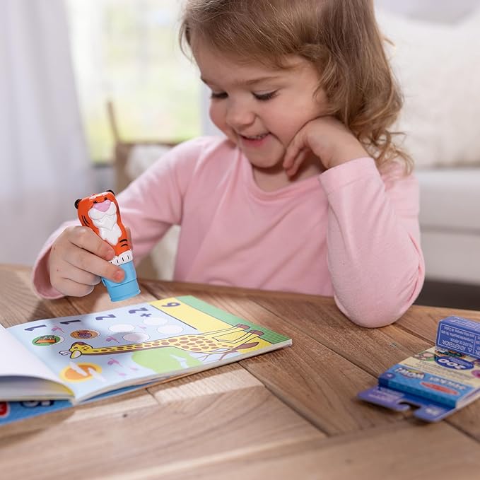 Melissa & Doug Sticker Wow!™ Tiger Bundle: 24-Page Activity Pad, Sticker Stamper, 500 Stickers, Arts and Crafts Fidget Toy Collectible Character