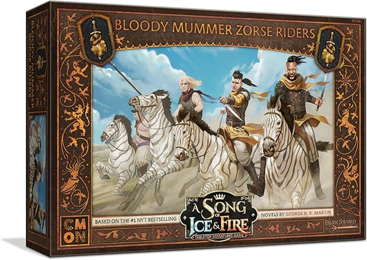 CMON A Song of Ice and Fire Tabletop Miniatures Bloody Mummer Zorse Riders Unit Box - Mercenary Mounted Mayhem, Strategy Game for Adults, Ages 14+, 2+ Players, 45-60 Minute Playtime, Made by CMON