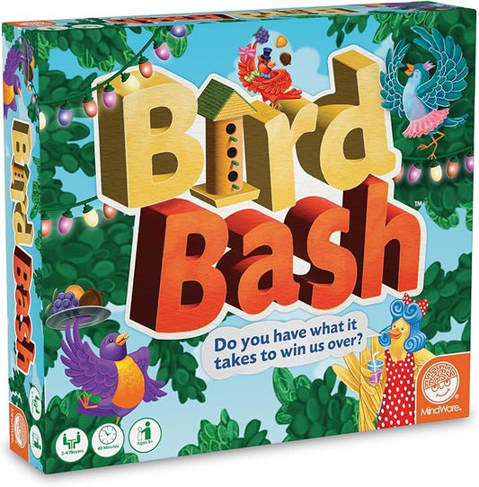 MindWare Bird Bash Family Board Game for 2-4 Players - Easy to Learn and Play in 40 Minutes - Earn Points with Action Cards - Fun Kid Board Games for Ages 8 and Up