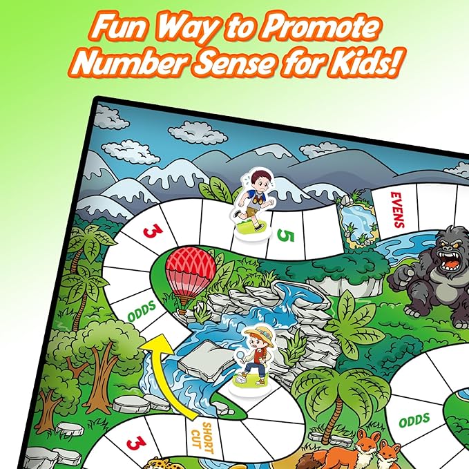 Aizweb Math Board Games for Kids,Addition & Subtraction Game,Educational Learning Board Games for 1st Grade for Boys and Girls Ages 5 6 7 8,Travel Indoor Outdoor Classroom Dice Family Games