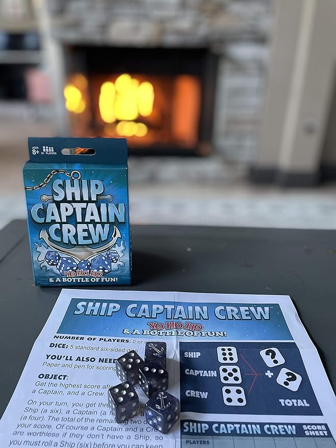 TDC Games Ship Captain Crew Dice Game, Great for Party Favors, Family and Travel Games, Dice Game for Adults