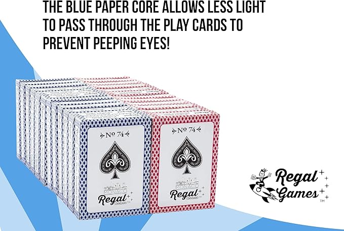 Regal Games - Bulk Playing Cards Set for Adults & Professionals - 24 Standard Decks, Large Print Deck of Cards - Blackjack, Euchre, Canasta, Poker Cards - Fun & Travel Playing Cards (24 Pack)